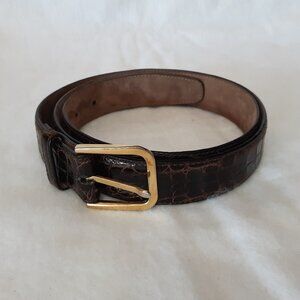 Sulka Genuine American Alligator Leather Belt 38"